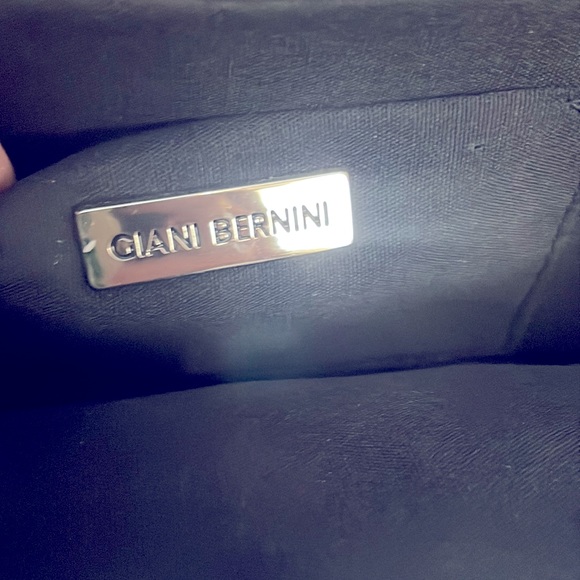 Giani Bernini Navy Blue Quilted Purse w/ Silver Chain from Macy’s. - Picture 3 of 5